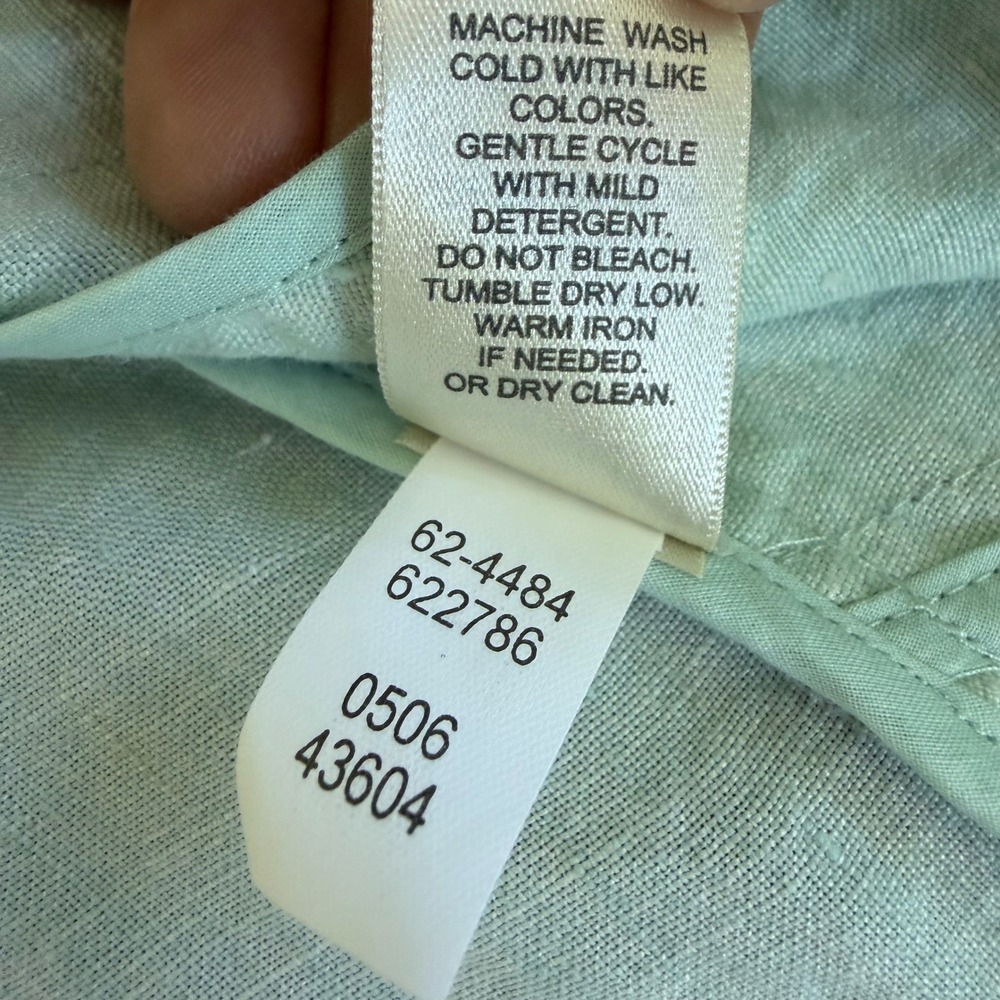 J. Jill Linen Crochet Trim Jacket Womens XL Seafoam Green - Picture 7 of 14